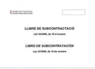 LLIBRE DE SUBCONTRACTACIO GENERALITAT VALENCIANA SECTOR DE LA CONSTRUCCION