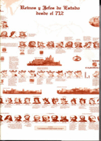 LMINA REINOS Y JEFES DE ESTADO DESDE DON PELAYO HASTA FELIPE VI GRANDE 80 X 60 CMS