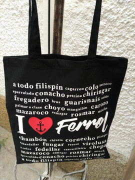 BOLSA DE TELA NEGRA FERROL. A TODO FILISPN