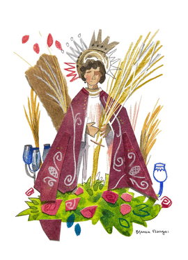 LMINA SEMANA SANTA FERROL 17X13. SAN JUAN. BLANCA ESCRIGAS